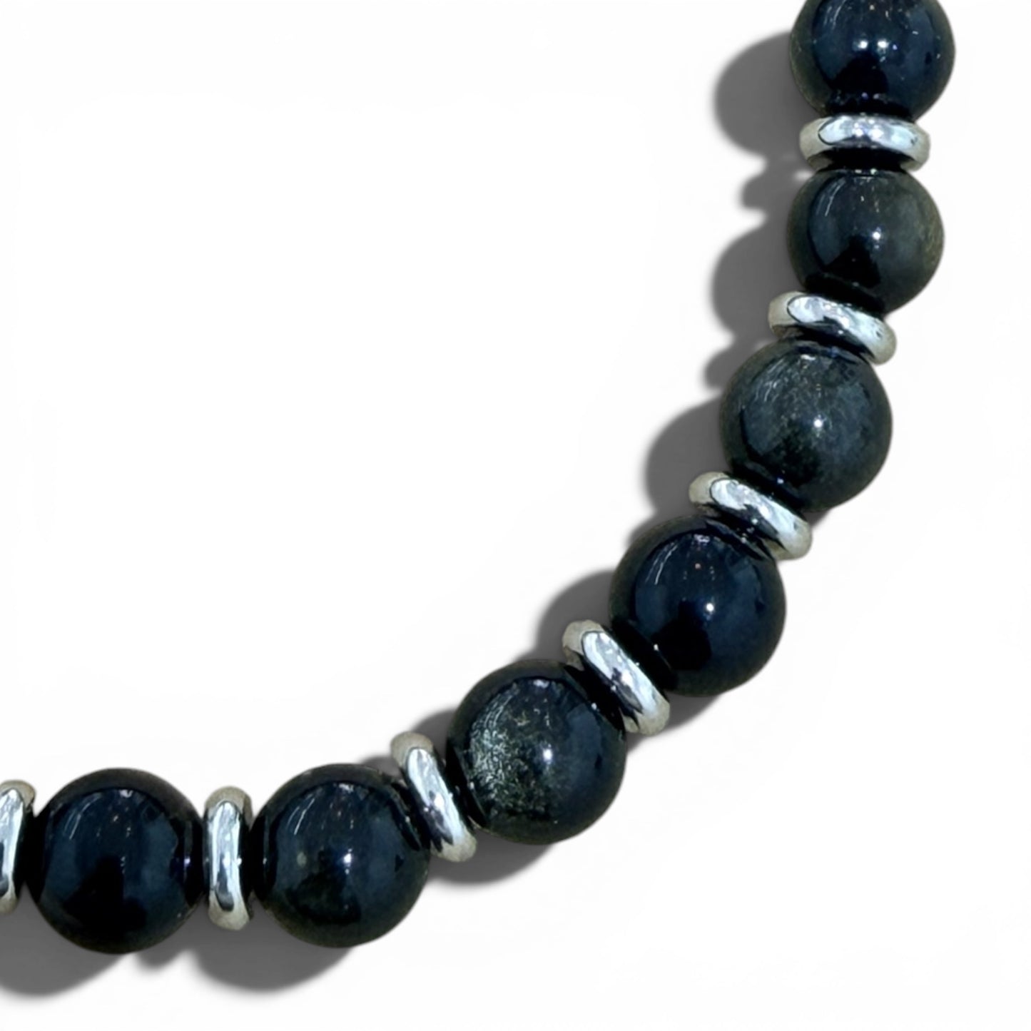 Lunar Bracelet Silver Obsidian