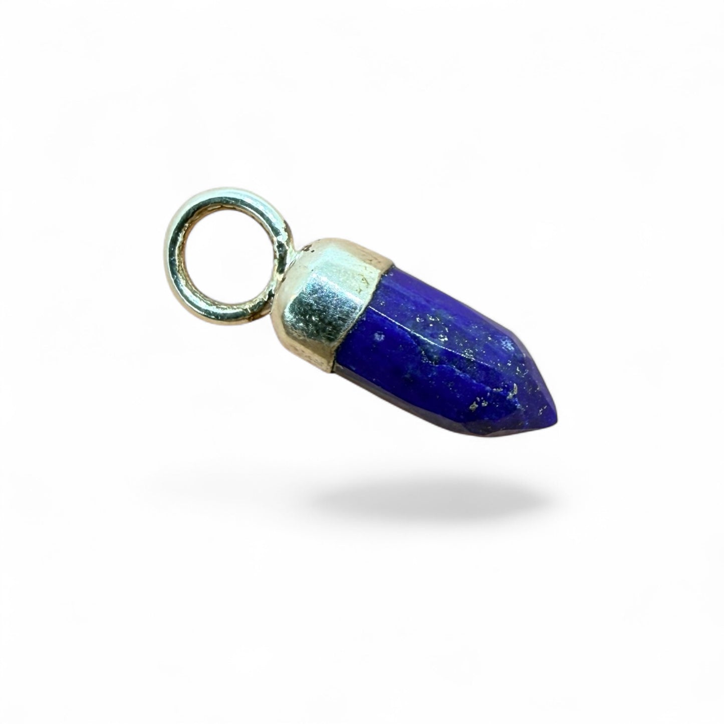 Lapis Lazuli Faceted Point Pendant in Sterling Silver