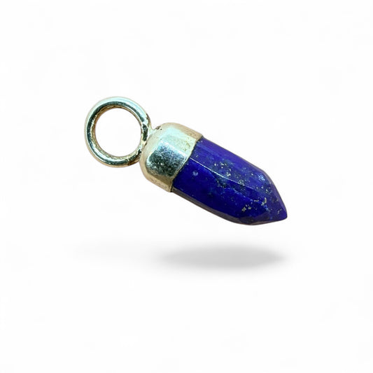 Lapis Lazuli Faceted Point Pendant in Sterling Silver