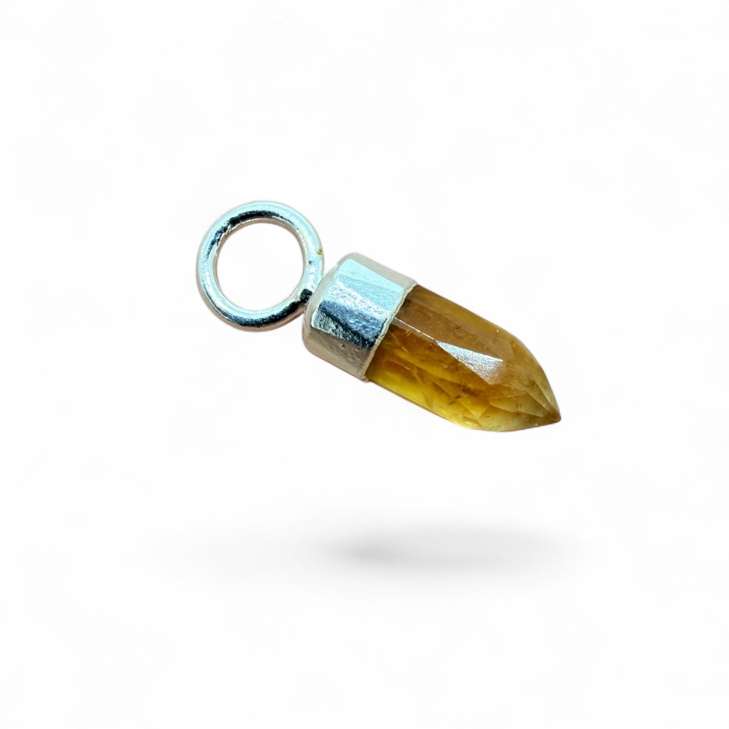 Citrine Faceted Point Pendant in Sterling Silver