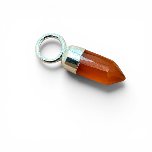 Carnelian Faceted Point Pendant in Sterling Silver